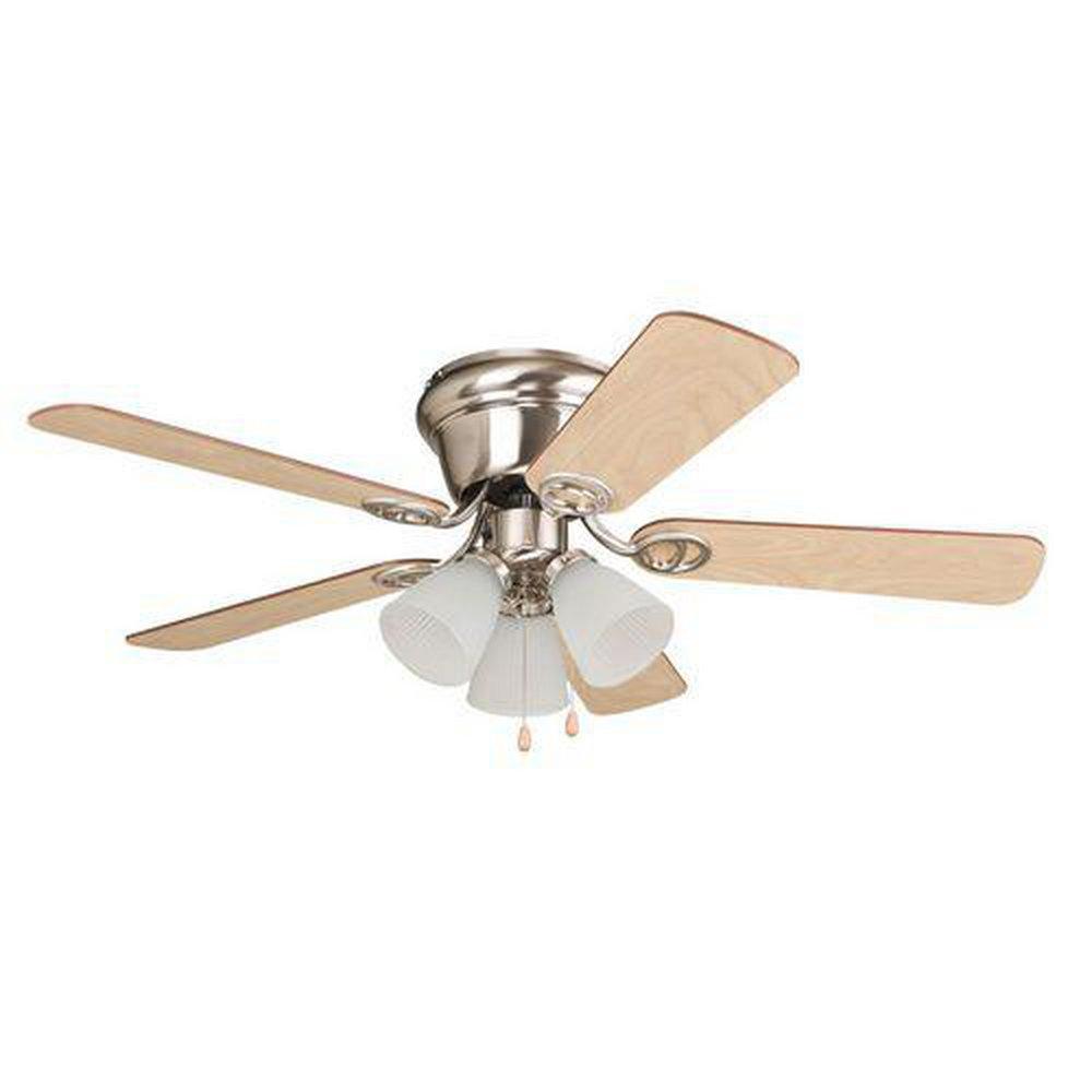 Craftmade Brushed Polished Nickel 60W 5-Blade Ceiling Fan with 42 in. Blade Span and Light Kit 