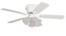 42 in. 5-Blade Contemporary Hugger with 3-Light Kit in White