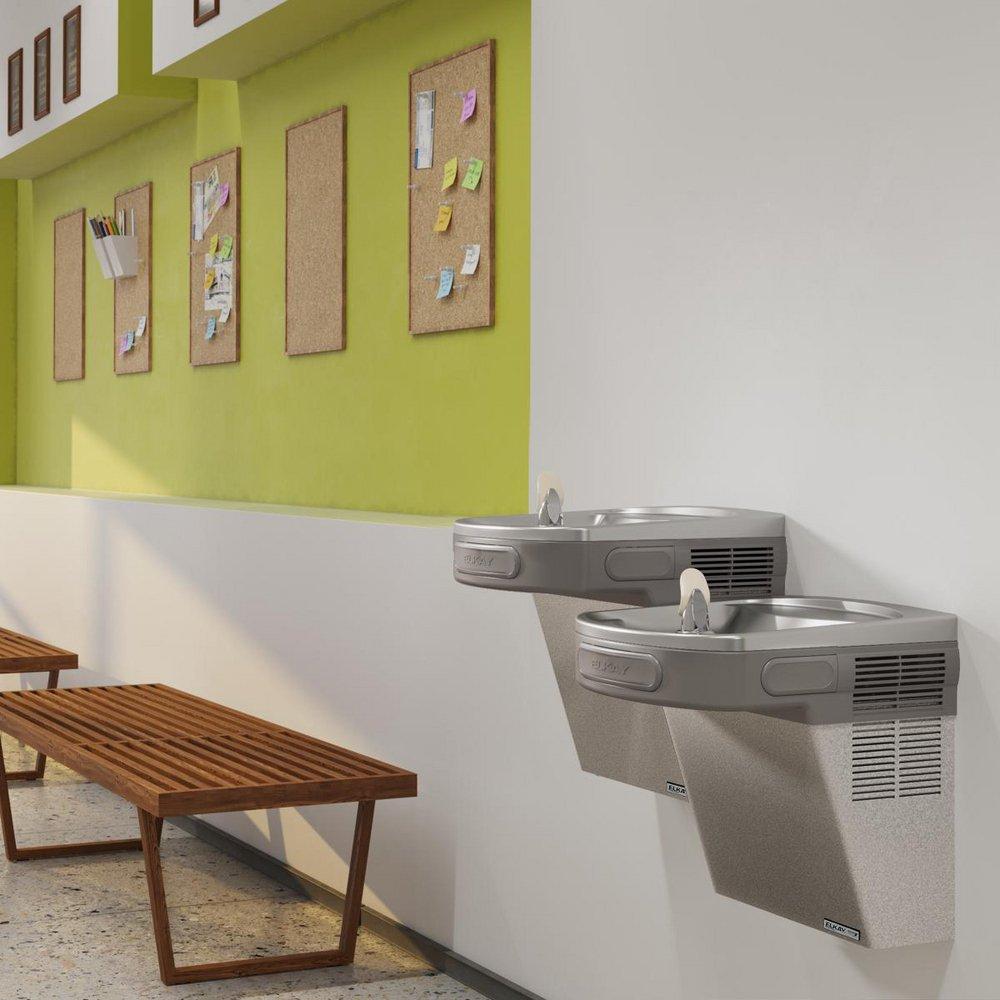 Elkay Light Grey Granite 25-5/16 in. 8 gph Wall Mount Bi-Level Green ADA Cooler 