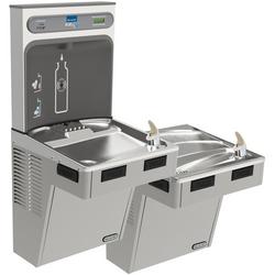 Filtered Refrigerated Bottle Filling Station with Single Water Cooler in Light Gray Granite
