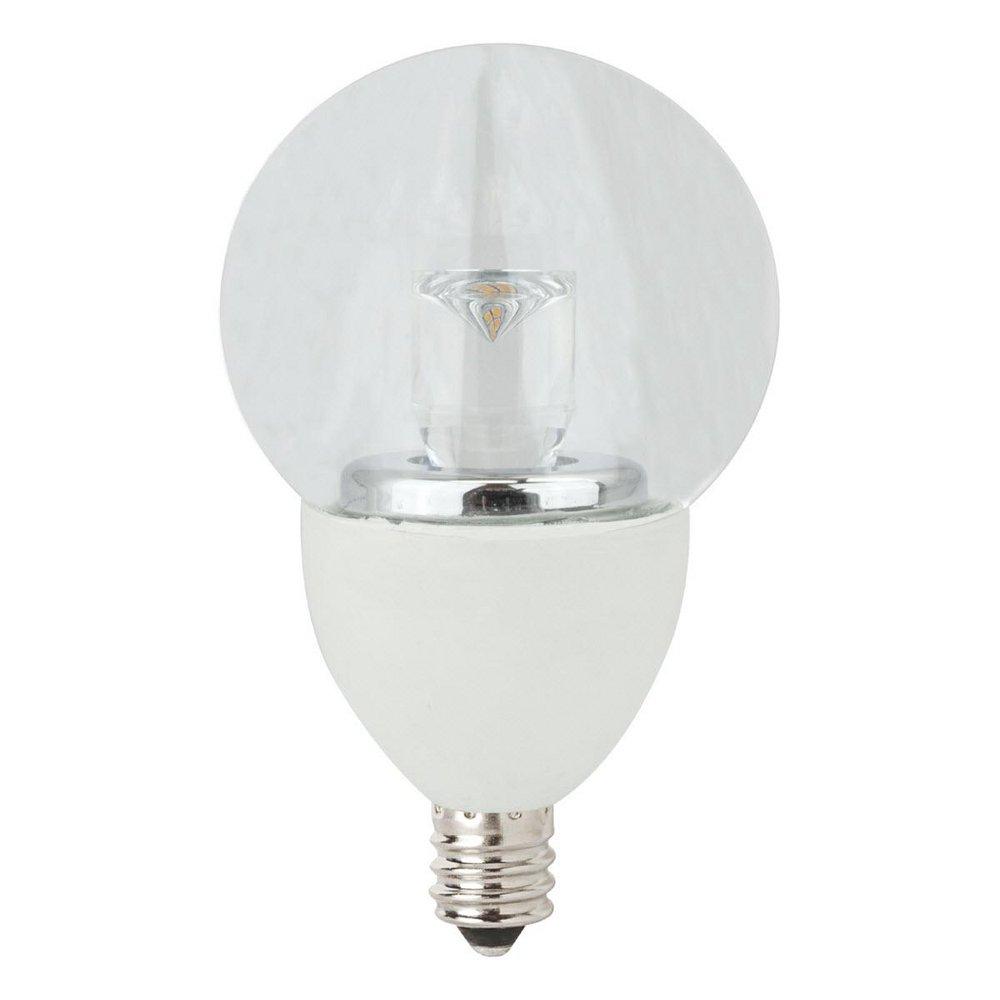 TCP Clear G16 Dimmable LED Light Bulb with Candelabra Base 