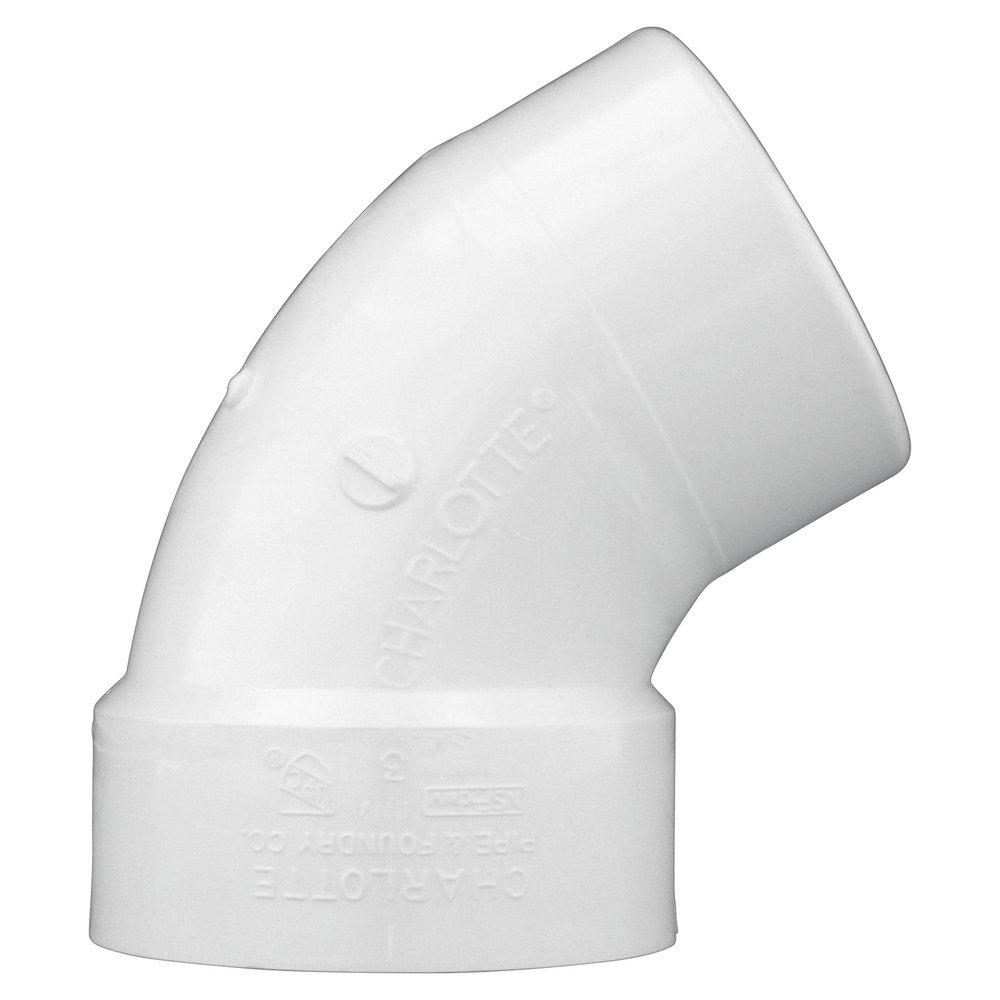 White PVC DWV 60&deg; Street Elbow 