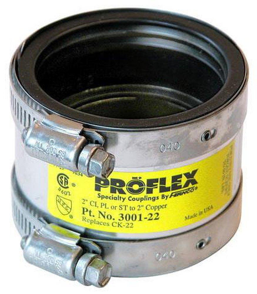 Fernco 1-1/2 in. Cast Iron x Copper Flexible Coupling 