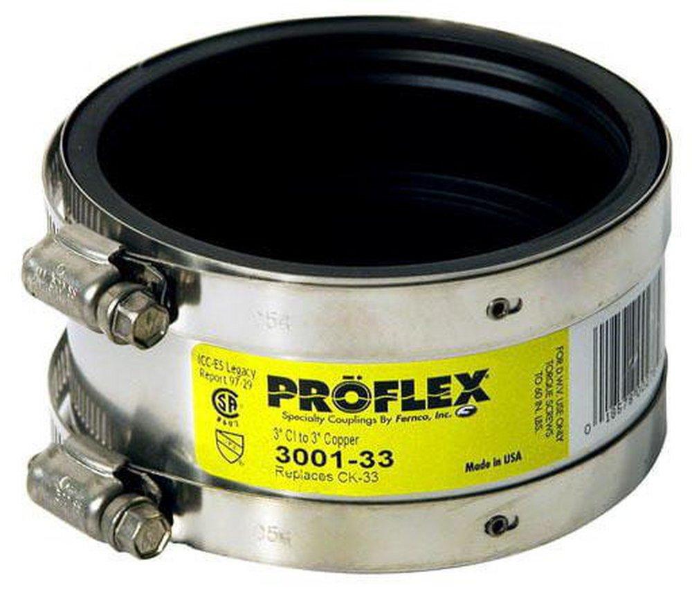 Fernco 1-1/2 in. Cast Iron x Copper Flexible Coupling 