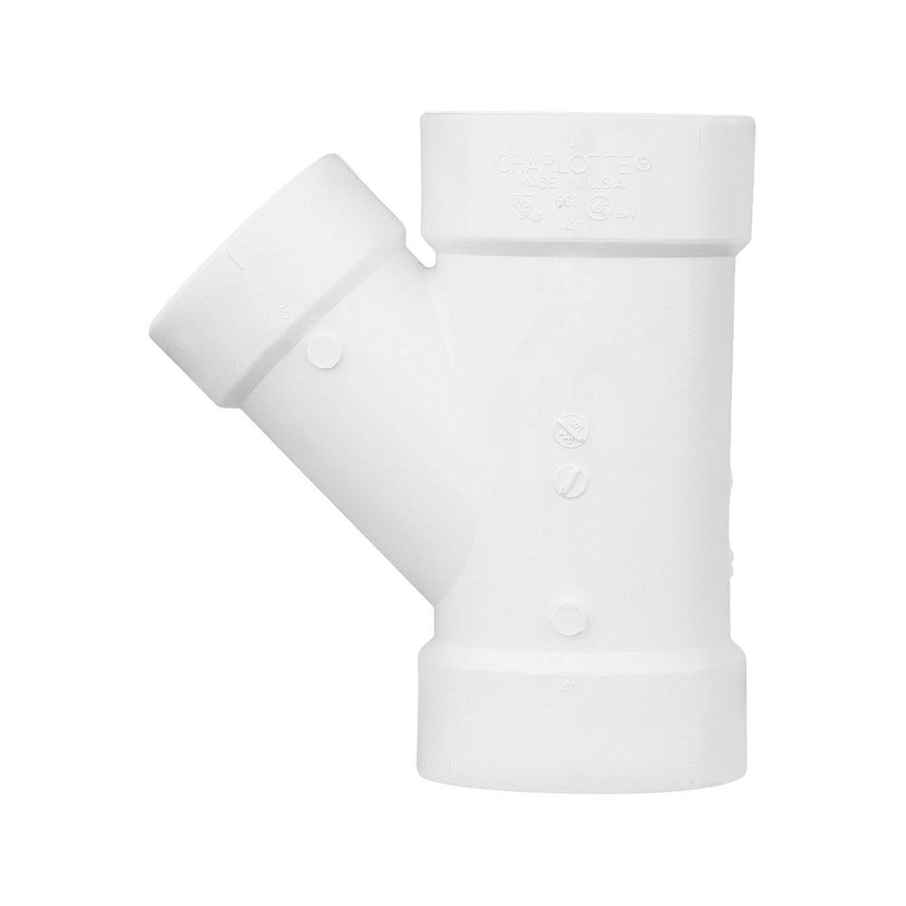 White PVC DWV Wye 