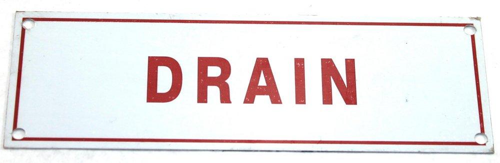 FPPI&reg; White 2 in. Aluminum Drain Sign 