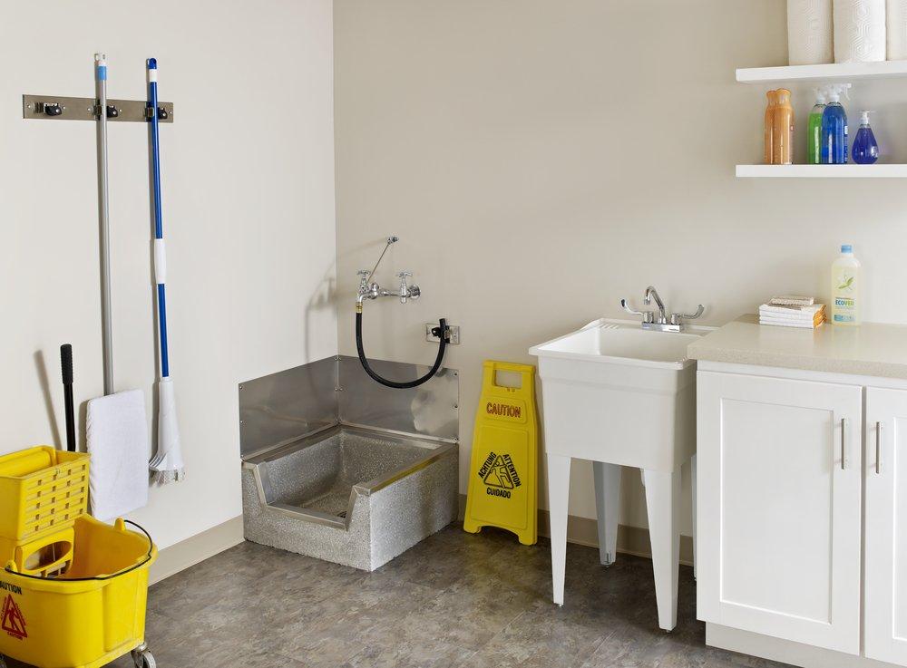 FIAT Products White 24 x 24 x 10 in. Mop Basin with 3-Drain 