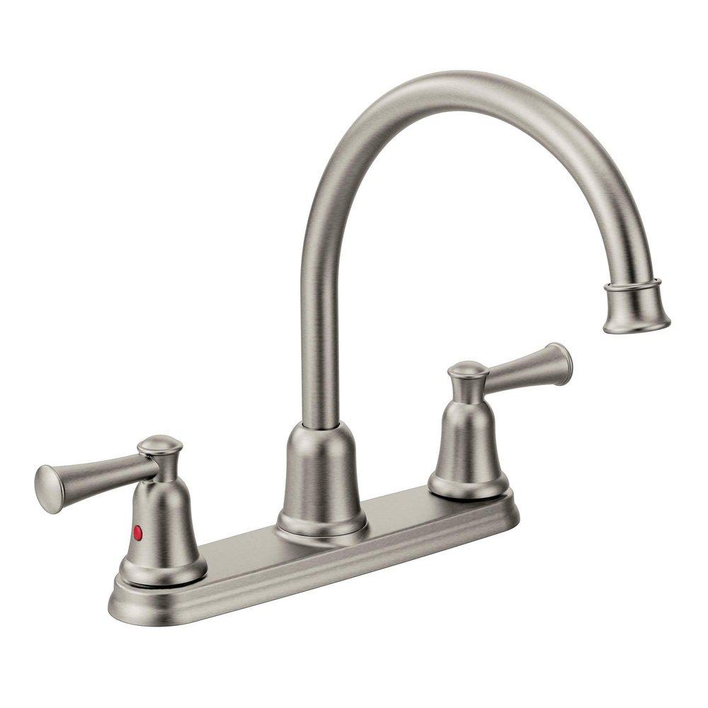 Cleveland Faucet Group Classic Stainless Two Handle Centerset Kitchen Faucet 