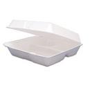 3 x 9-1/2 x 9-1/4 in. 3-Compartment Hinged Lid Carryout Container in White (Case of 100)
