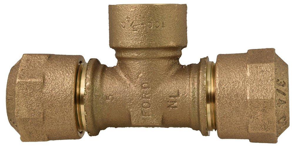 Ford Meter Box Quick Joint x FIP Water Service Brass Reducing Tee 