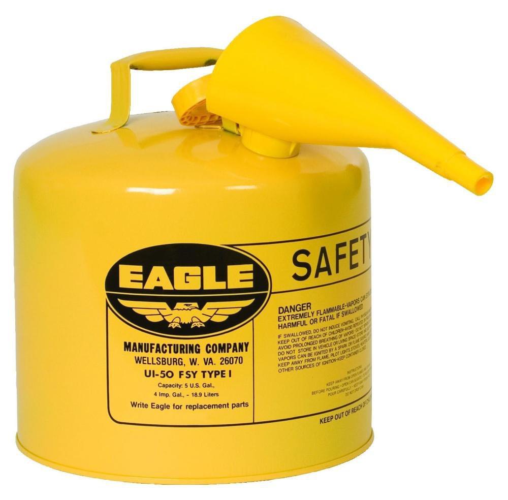 Eagle Yellow Hot Dipped Galvanized Safety Can for Storage in Yellow 