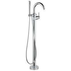 Single Handle Floor Mount Filler with Hand Shower in Chrome (Trim Only)
