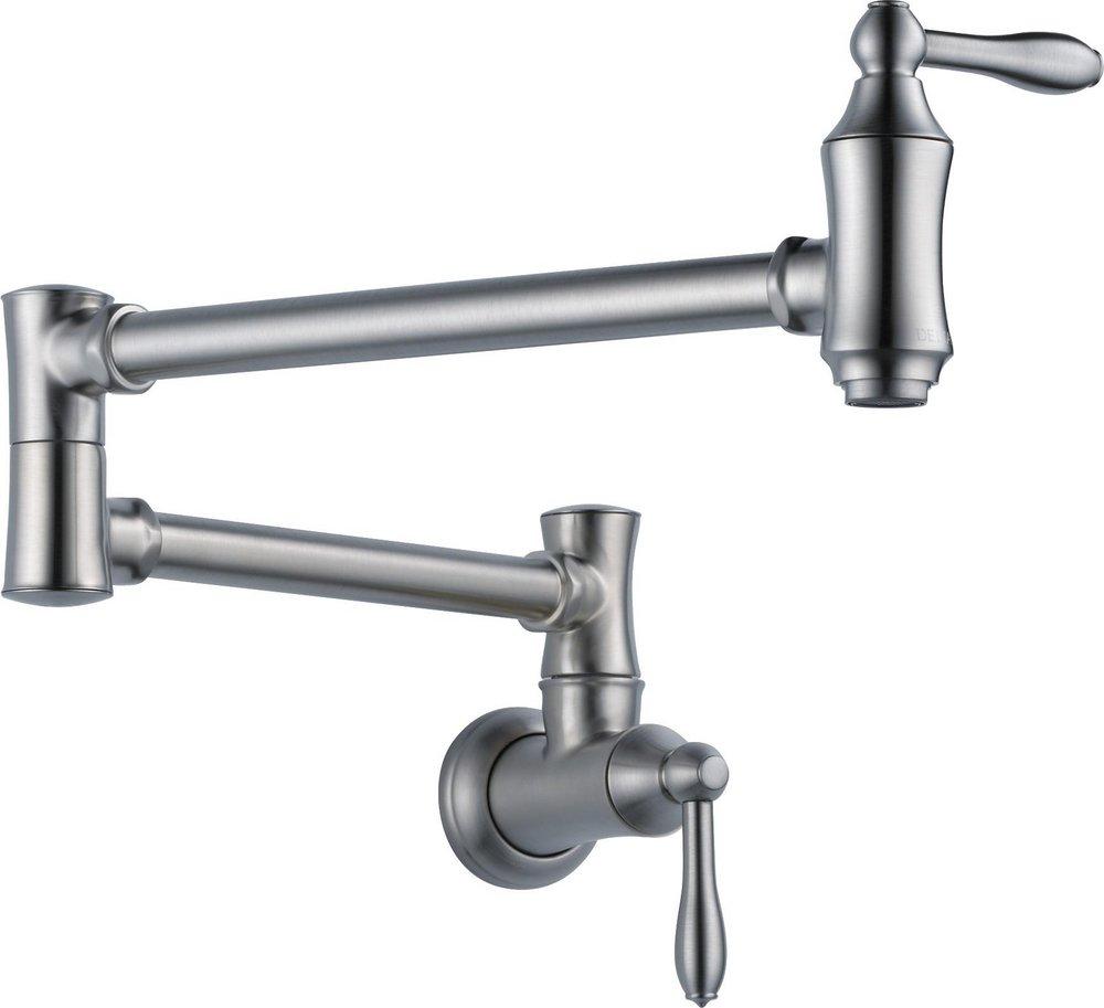 Delta Faucet Arctic Stainless Two Handle Lever Pot Filler 