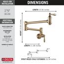 Delta Faucet Champagne Bronze Two Handle Lever Pot Filler 