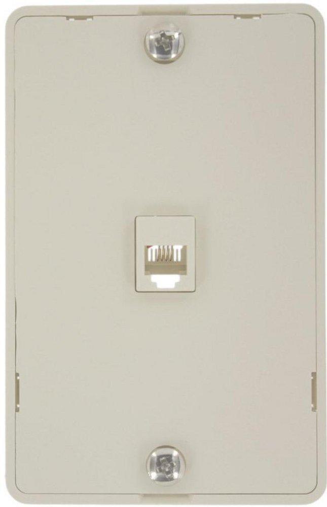 LEVITON Light Almond Telephone Wall Phone Jack with Screw Terminal 