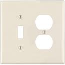 2-Gang 1-Toggle 1-Duplex Thermoplastic Nylon Wall Plate in Light Almond