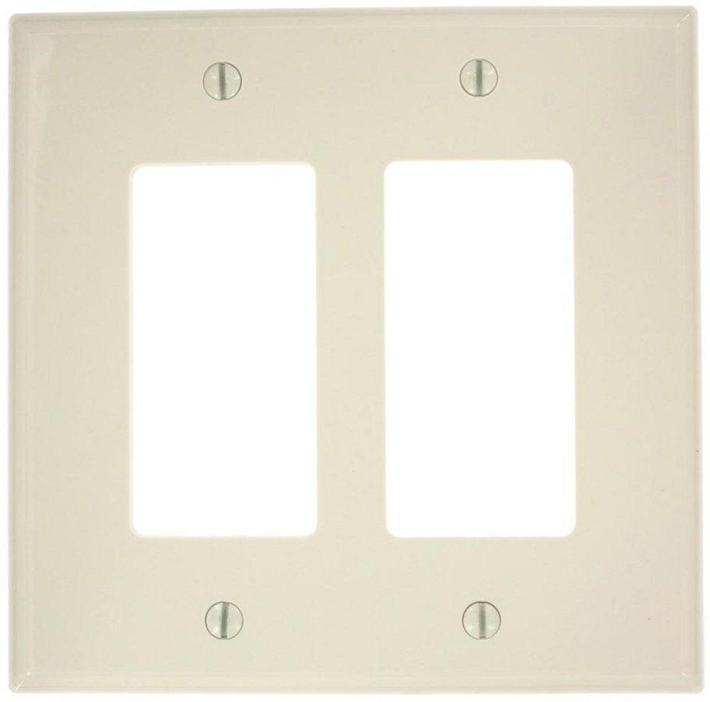 LEVITON Light Almond 2 Gang Thermoplastic Nylon Wall Plate 