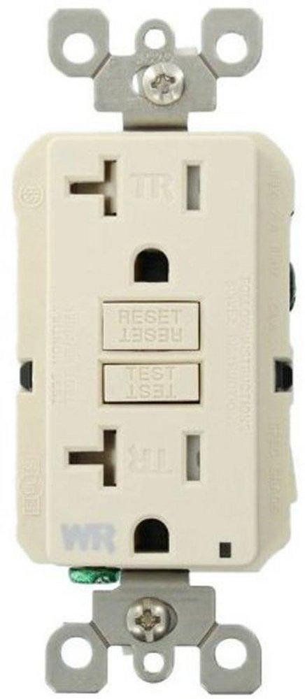 LEVITON Light Almond 20A GFCI Weather and Tamper Resistant Receptacle 
