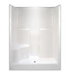 60 x 36-1/2 in. Gelcoat Shower with Right Hand Seat and Towel Bar in White