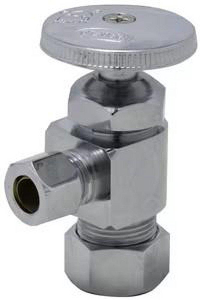 PROFLO® Chrome Plated OD Compression Round Straight Supply Stop Valve in Polished Chrome 