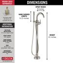 Delta Faucet Brilliance Stainless Single Handle Floor Mount Filler with Handshower (Trim Only) 