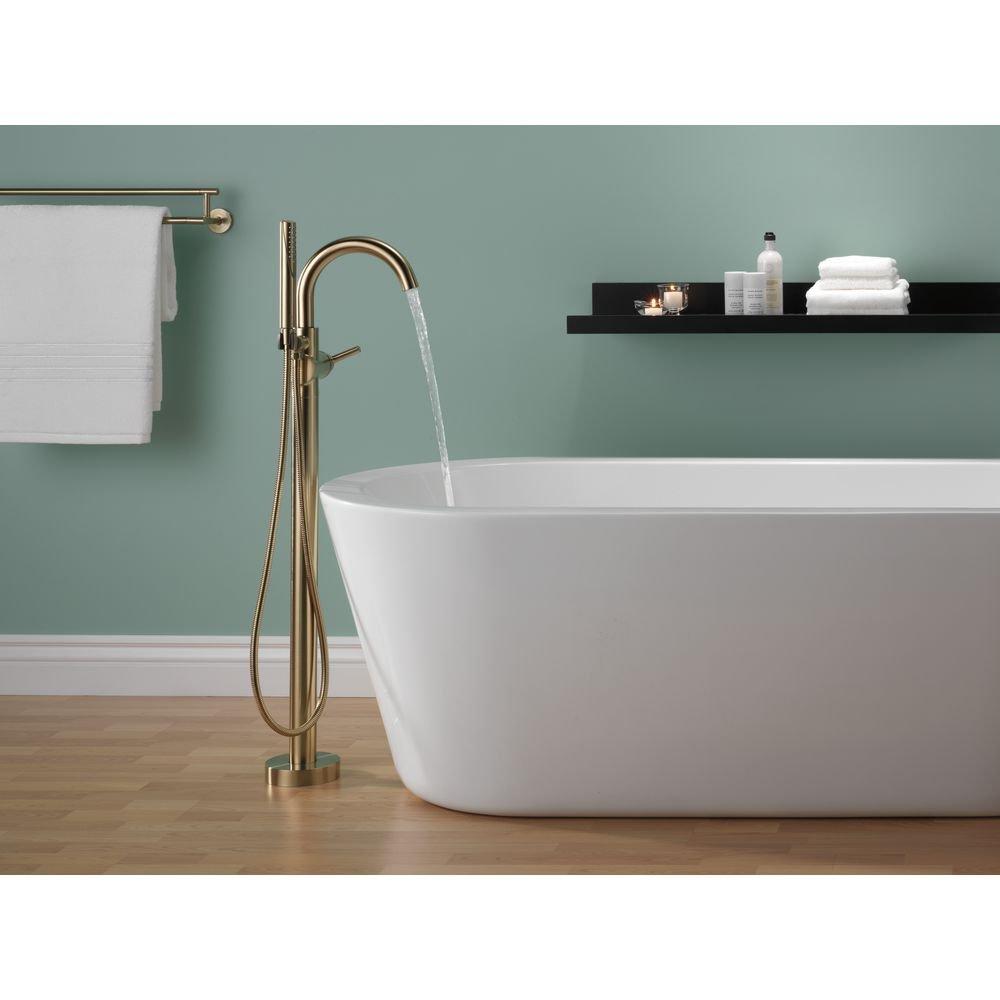 Delta Faucet Brilliance Champagne Bronze Single Handle Floor Mount Filler with Handshower (Trim Only) 