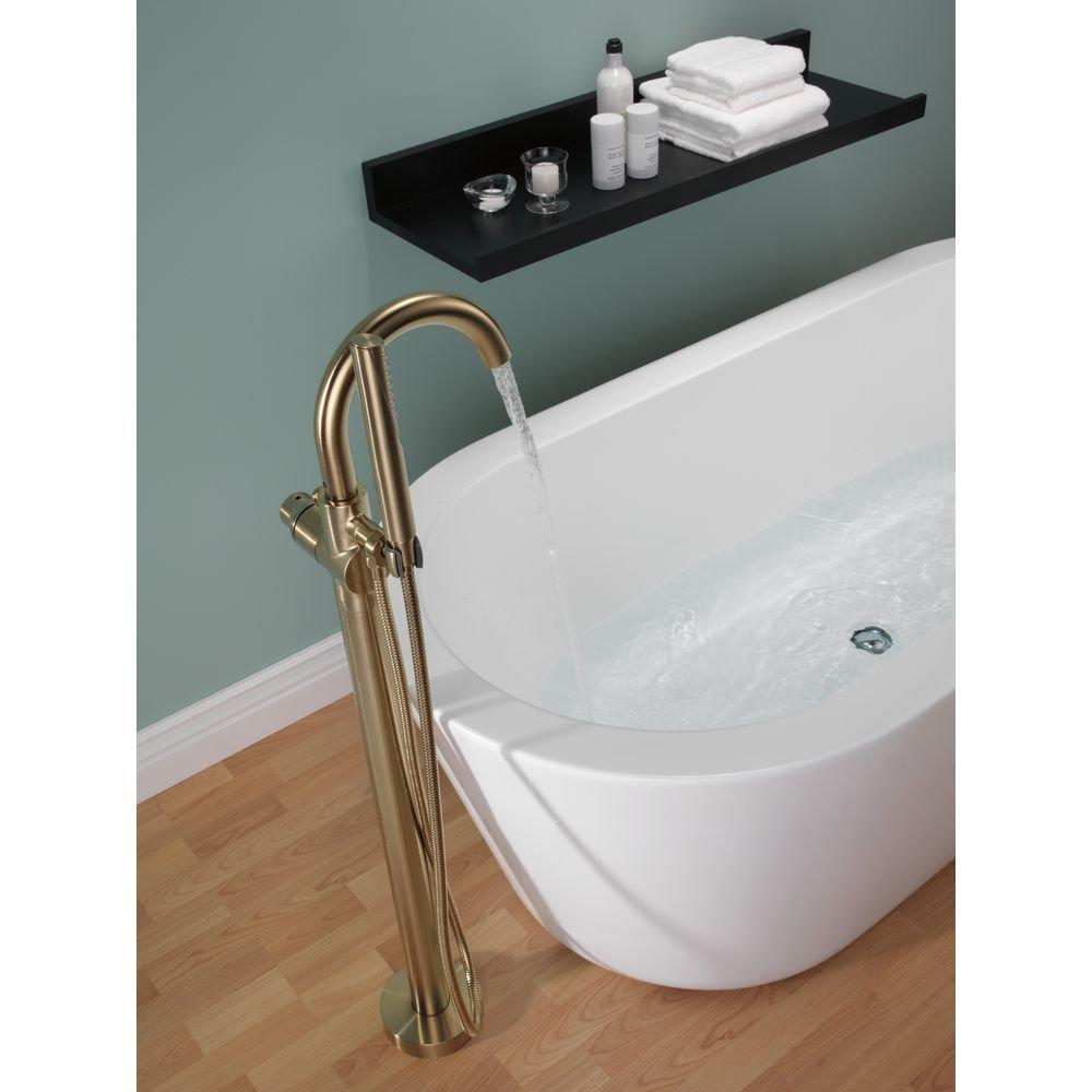 Delta Faucet Brilliance Champagne Bronze Single Handle Floor Mount Filler with Handshower (Trim Only) 