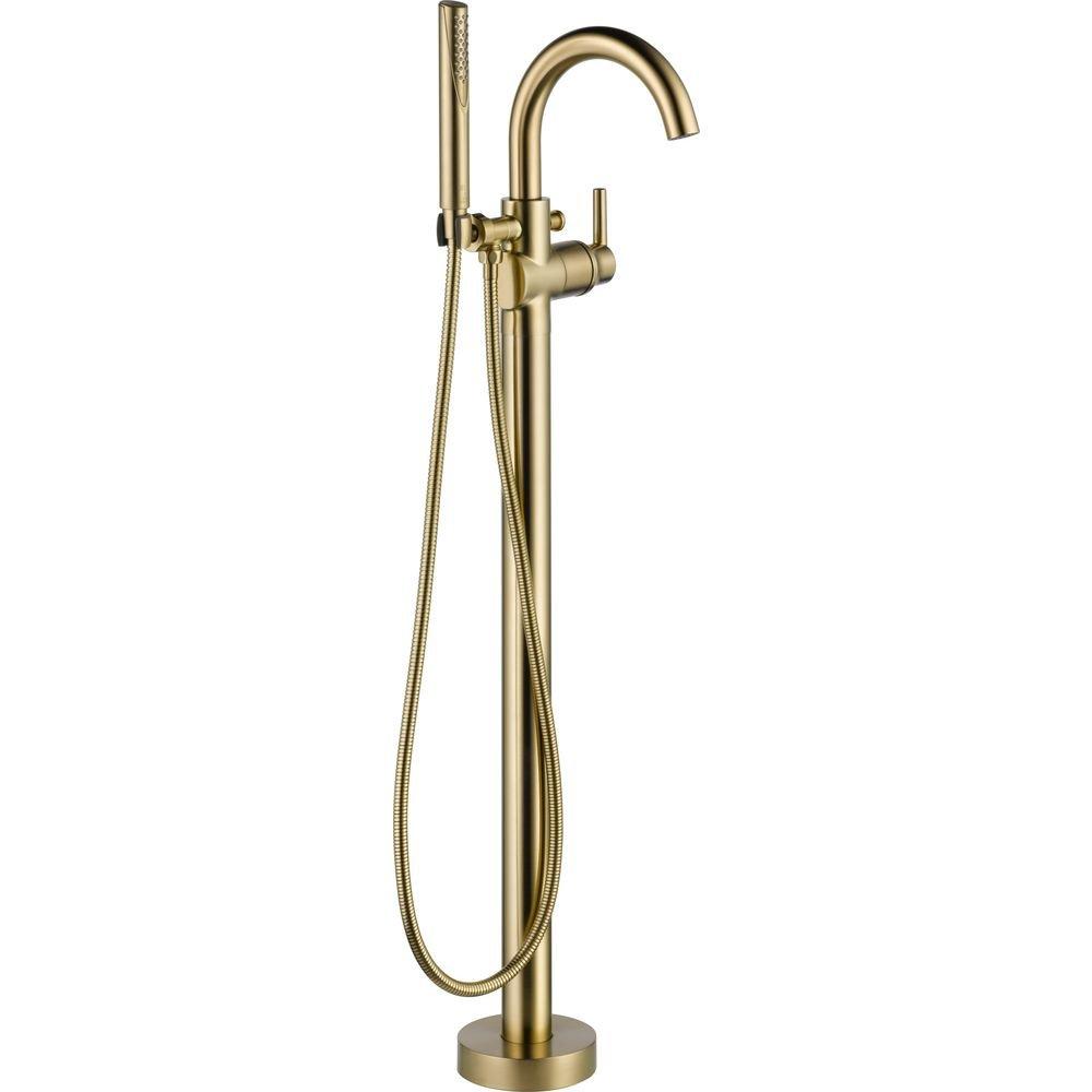 Delta Faucet Brilliance Champagne Bronze Single Handle Floor Mount Filler with Handshower (Trim Only) 