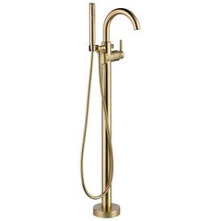 Single Handle Floor Mount Filler with Handshower in Brilliance® Champagne Bronze (Trim Only)