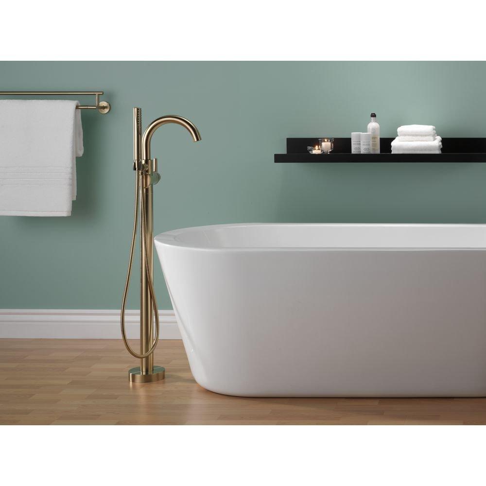 Delta Faucet Brilliance Champagne Bronze Single Handle Floor Mount Filler with Handshower (Trim Only) 