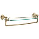 24 in. Glass Shelf with Bar in Champagne Bronze