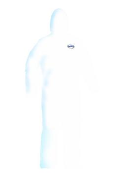 Breathable Particle Protection Coveralls, Zipper Front, Elastic Back, Wrists, Ankles & Hood, White, XL (Case of 24)