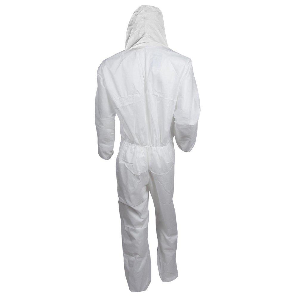KleenGuard&trade; White Coverall with Front Zip, Hood and Elastic Back, Wrist and Ankle 