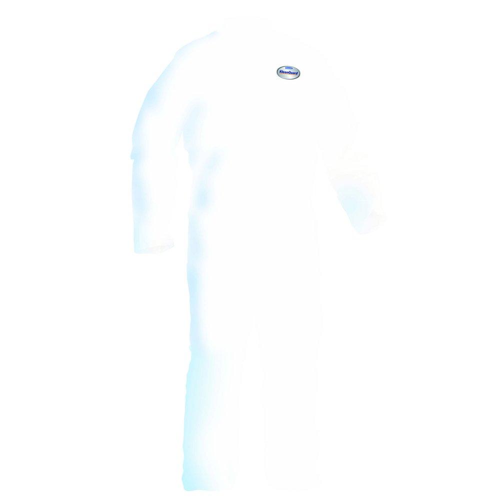 KleenGuard&trade; White Fabric and Antistatic Coverall with 1 in. Flap, Front Zip and Elastic Back 
