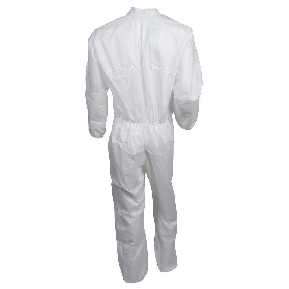 KleenGuard&trade; White Fabric and Antistatic Coverall with 1 in. Flap, Front Zip and Elastic Back 