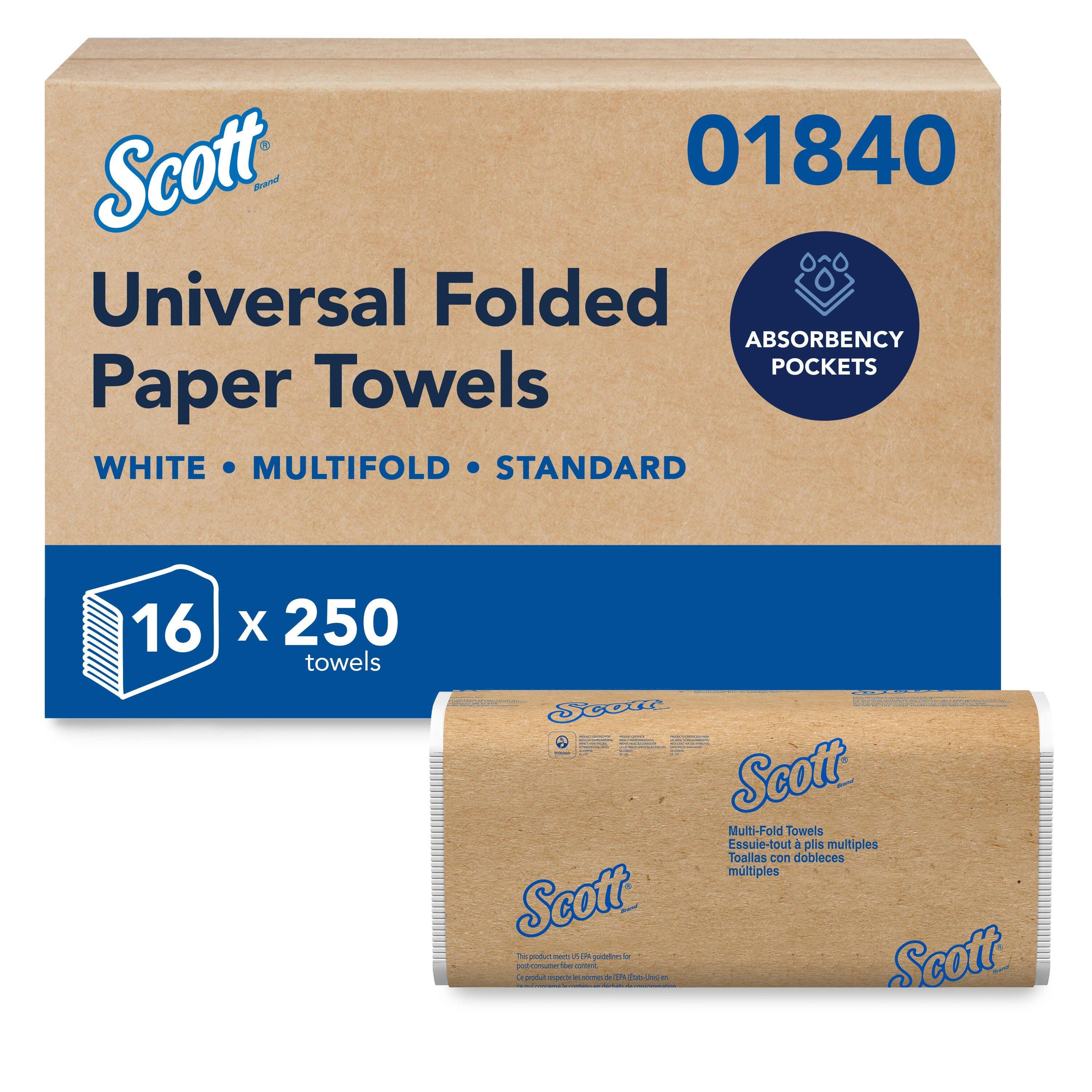 Scott&reg; White 250-Count 9-2/5 in. Multifold Towel (Case of 16) 