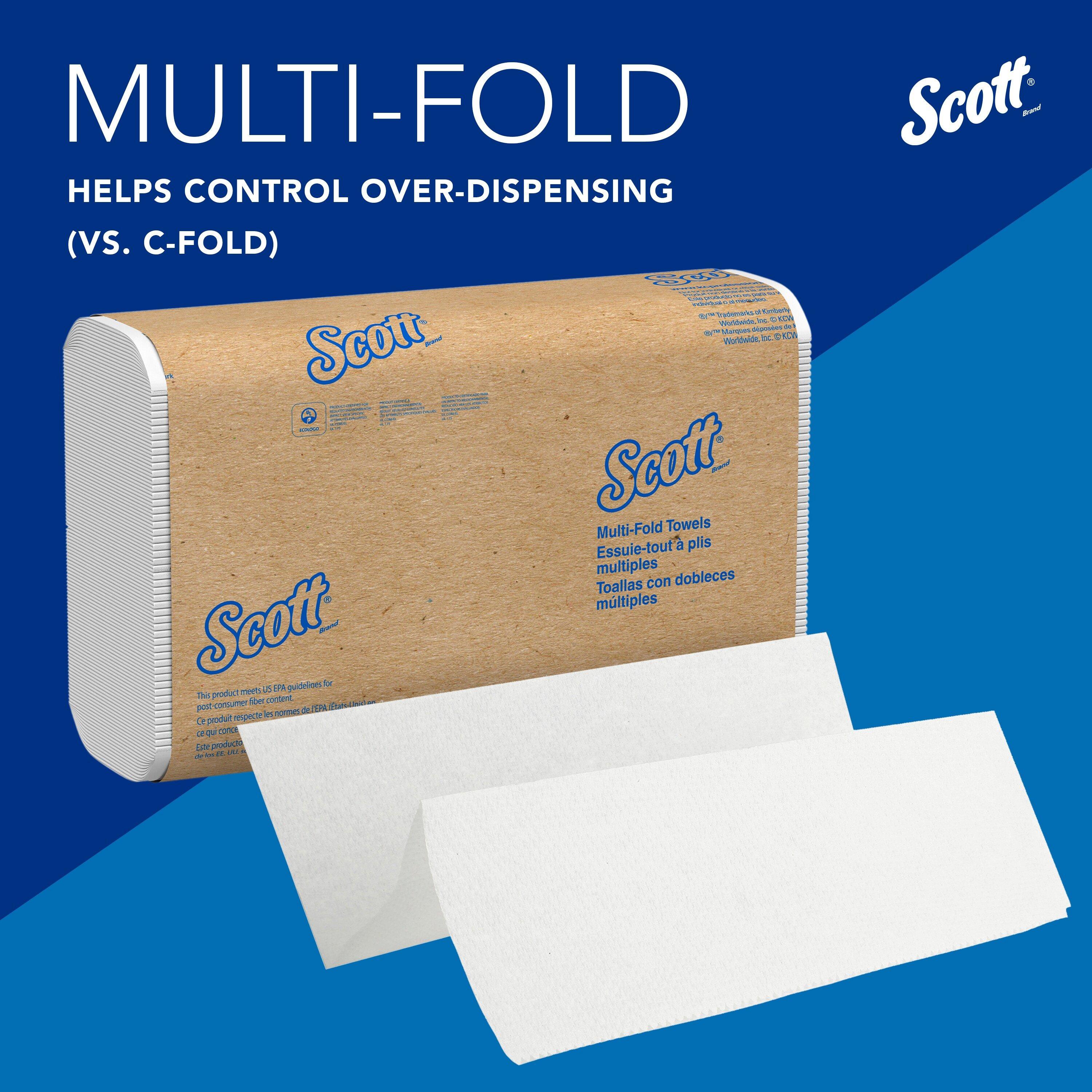 Scott&reg; White 250-Count 9-2/5 in. Multifold Towel (Case of 16) 
