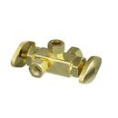 PROFLO&reg; Rough Brass Compression Oval Handle Angle Supply Stop Valve in Rough Brass 