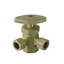 1/2 x 3/8 x 3/8 in. FIPS x OD Compression x OD Compression Oval Angle Supply Stop Valve in Rough Brass