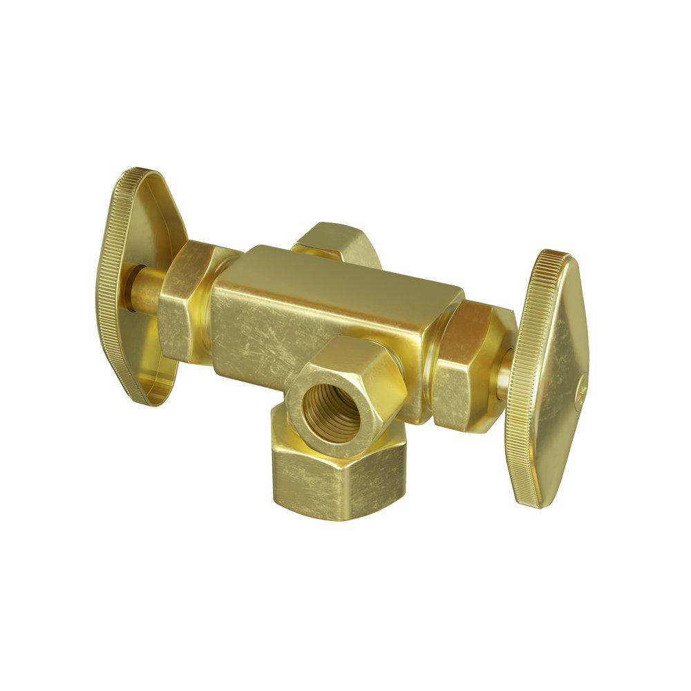 PROFLO® Rough Brass FIPS x OD Compression x OD Compression Double Angle Supply Stop Valve in Rough Brass 