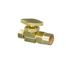 1/2 x 3/8 in. Solvent Weld x Compression Oval Straight Supply Stop Valve in Rough Brass