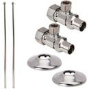 1/2 x 3/8 x 3/8 in. Compression x OD Compression x OD Tube Knurled Oval Handle Angle Supply Stop Valve in Chrome Plated