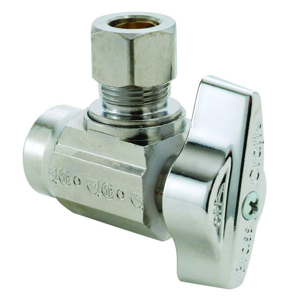 BrassCraft Chrome Plated 1/2 x 3/8 in. Sweat x OD Compression Lever Handle Angle Supply Stop Valve 