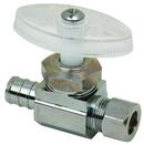 1/2 x 3/8 in. PEX Barbed x OD Compression Knurled Handle Straight Supply Stop Valve in Chrome