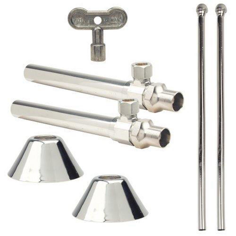 BrassCraft Chrome 3/8 in. Lavatory Supply Kit with Loose Key Polished Chrome 