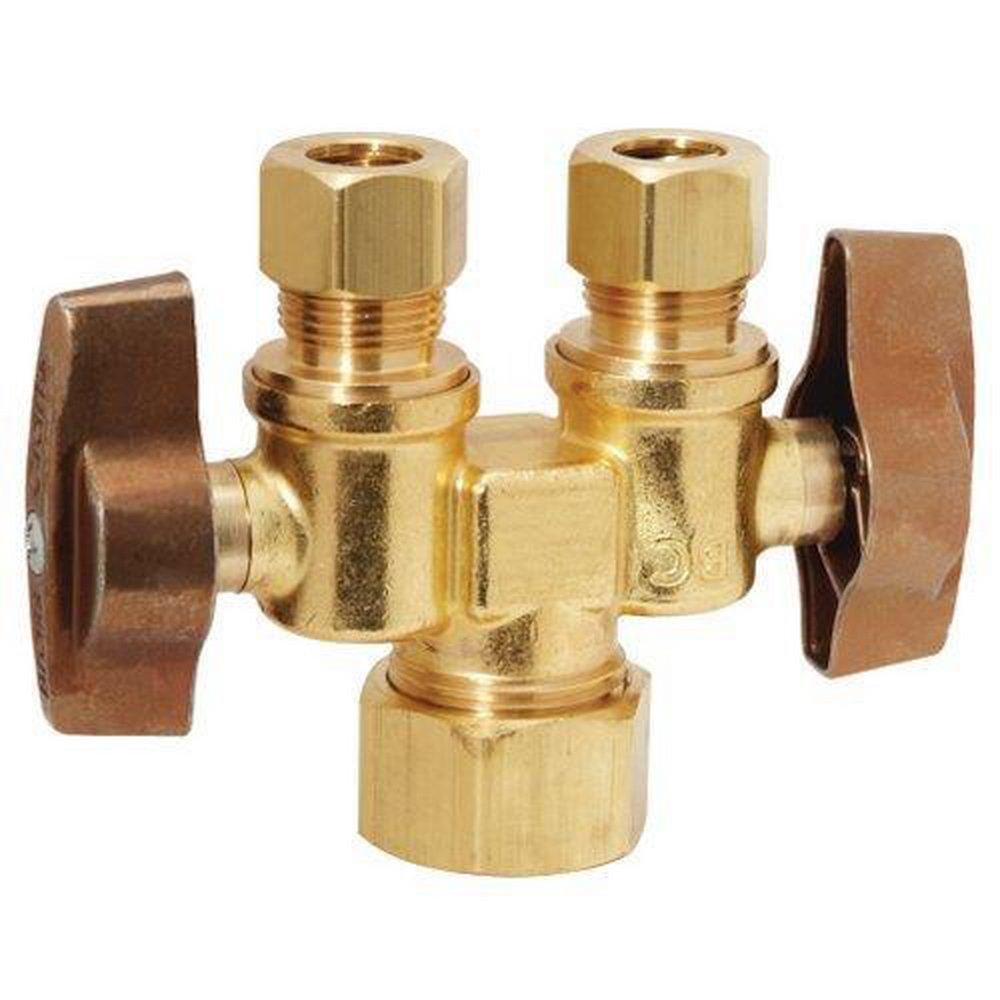 BrassCraft KTCR1901DV Series 1/2 x 3/8 in. Compact Dual Shut-Off