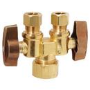 BrassCraft Rough Brass Compact Dual Shut-Off Valve 
