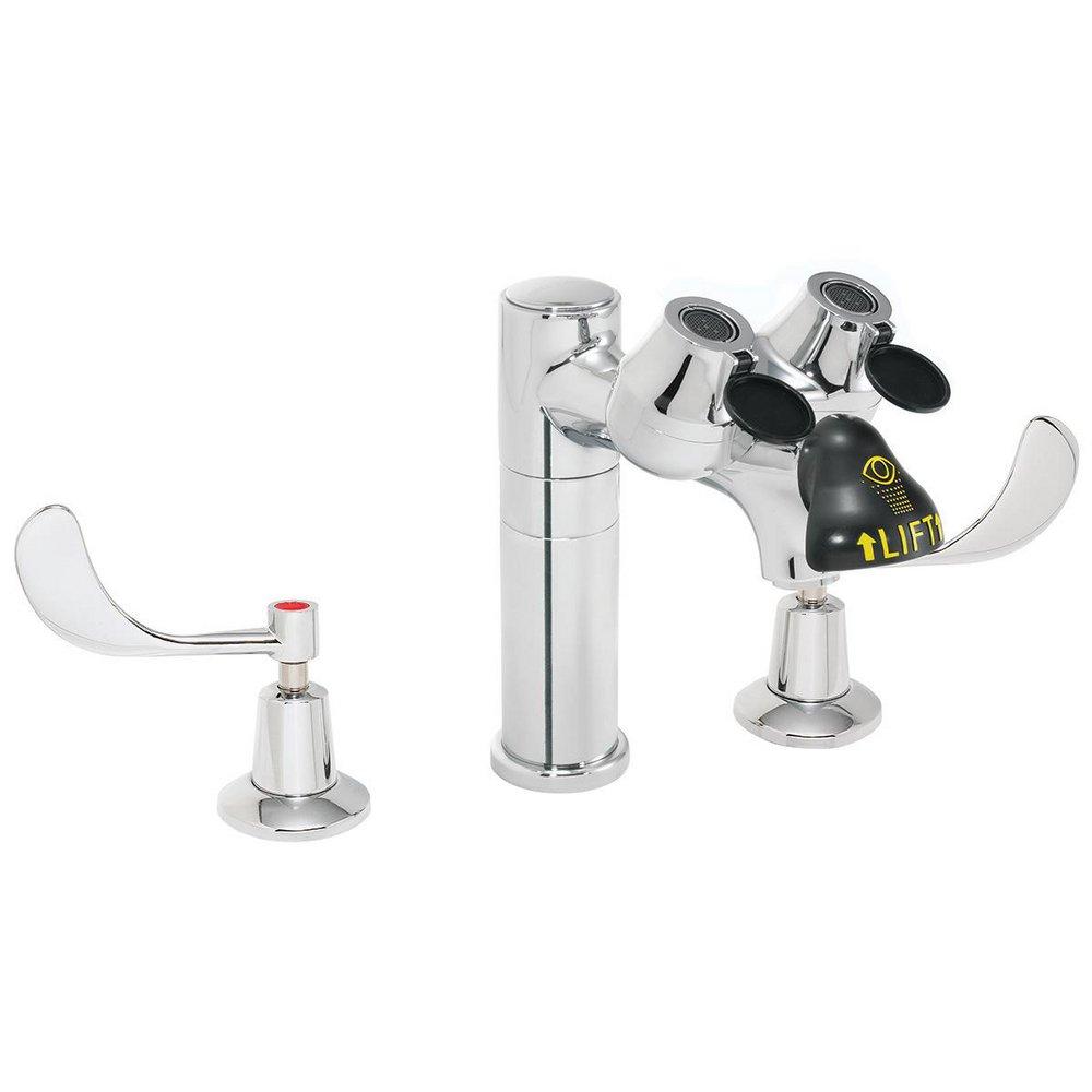 Speakman Polished Chrome Eye Wash and Widespread Faucet Combination 