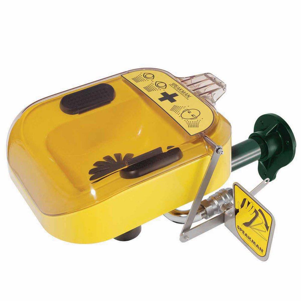 Speakman Yellow 4.9 GPM Wall Mount Eye and Face Wash with Plastic Bowl 