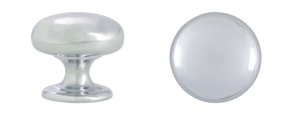 Hardware Resources Polished Chrome 1-1/4 in. Zinc Cabinet Knob 
